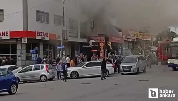 Altındağ'da balıkçı dükkanında yangın