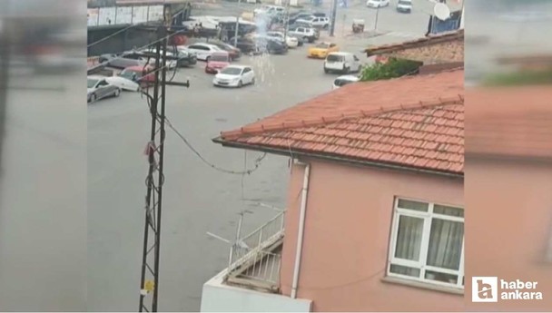 Yenimahalle'de elektrik tellerinden çıkan kıvılcımlar endişelendirdi