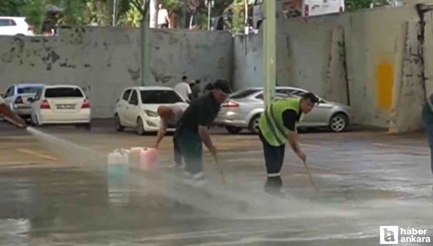 Keçiören Belediyesi kurban kesim noktalarını günlük temizliyor