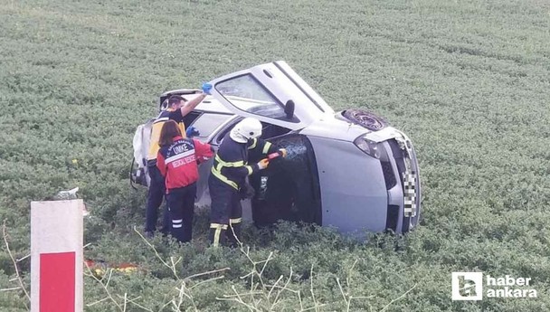 Çorum'da takla atan araç hurdaya döndü, 1 kişi yaralandı