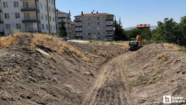 Beypazarı'nda taşkın riski olan dere ıslah edildi