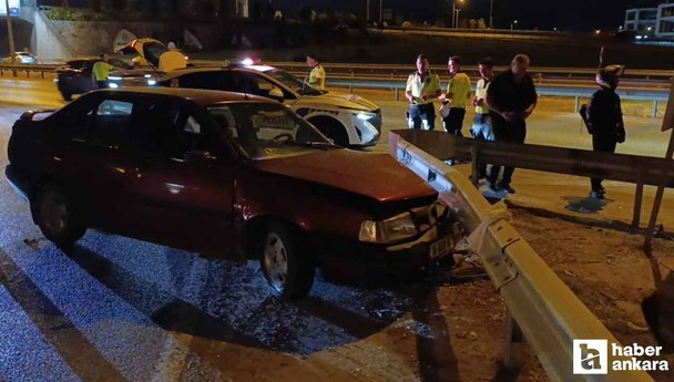 Bursa-Ankara karayolu üzerinde kaza: Bariyerlere çarpan sürücü yaralandı