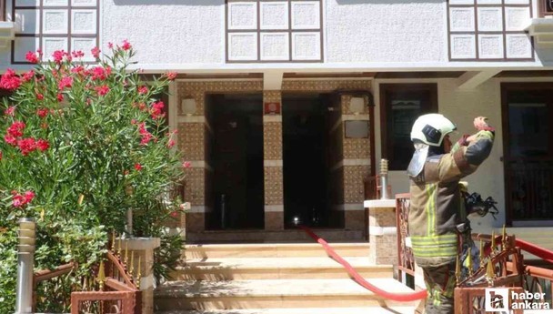 Çankaya'da 3 katlı binanın bodrum katında yangın çıktı