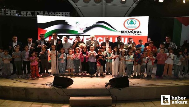 Pursaklar Belediyesi'nin düzenlediği programda eller Gazze için semaya kalktı!
