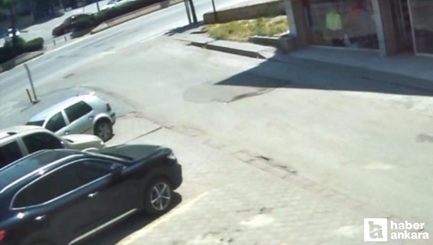 Sincan'da otomobil çarpan kadının ağır yaralandığı kazanın görüntüleri ortaya çıktı