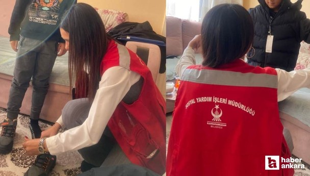 Kahramankazan Belediyesi'nden ihtiyaç sahiplerine kışlık bot ve mont yardımı