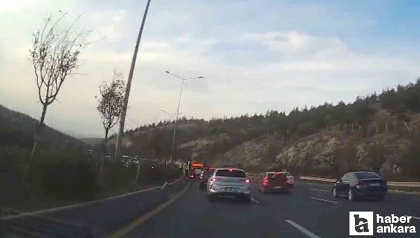 Başkentte zincirleme kaza anı araç kamerasında!