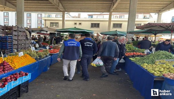 Altındağ Belediyesi zabıta ekiplerinden pazar yeri denetimi