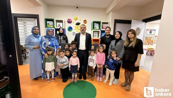 Sincan Belediye Başkanı Ercan'dan kreşlere 'Öğretmenler Günü' ziyareti