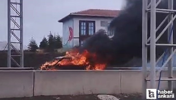 Pursaklar'da korkutan araç yangını!