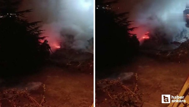 Beypazarı'nda çıkan yangında ahşap ev kullanılamaz hale geldi