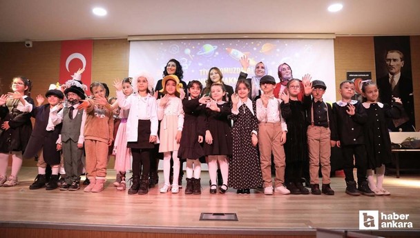 Minik öğrenciler Keçiören Belediyesi'nde bilim tarihinden kesitler sahnelediler