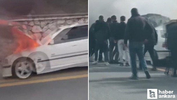 Ankara'da seyir halindeki araçta yangın çıktı!