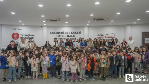 Keçiören Belediyesi Gül Adası Çocuk Gelişim Merkezi öğrencileri kütüphane atmosferini yaşadı
