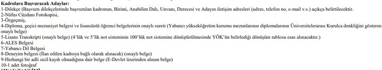 Ankara Üniversitesi 12 öğretim görevlisi alacağını duyurdu