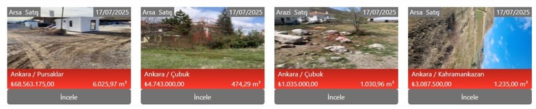 Milli Emlak'tan Ankara'da arsa satışı! Pursaklar, Çubuk, Kahramankazan, Bala listede