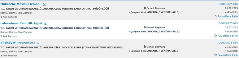 Tarım ve Orman Bakanlığı Ankara'da tam zamanlı işçi alımı yapıyor! Başvurular 25 Temmuz'da son