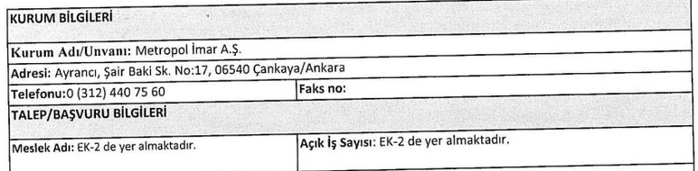 ABB Metropol İmar geçici personel alacak: İşte şartlar