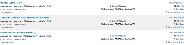 Ankara Polisevi daimi işçi alımına başladı: KPSS şartı aranmayacak