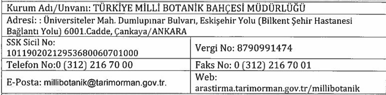 Bakanlık Milli Botanik Bahçesinde çalışacak TMY ve engelli işçi alımı yapıyor