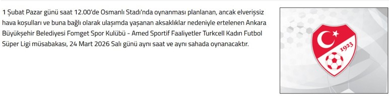 ABB Fomget'in ertelenen Amedspor maçının tarihi belli oldu