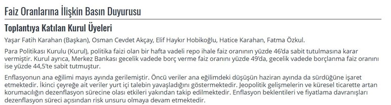 Merkez Bankası PPK toplantısı sona erdi: TCMB Haziran faiz kararı açıkladı - Resim : 2
