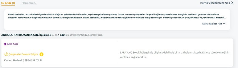 Ankara elektrik arıza kesintisi: 1 Mayıs Ankara'da elektrikler ne zaman gelecek açıklandı! - Resim : 2