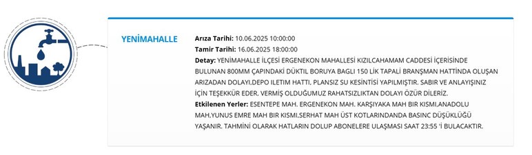 Ankara'da 13 saatlik su kesintisi! ASKİ son dakika duyurdu bugün sular ne zaman gelecek?
