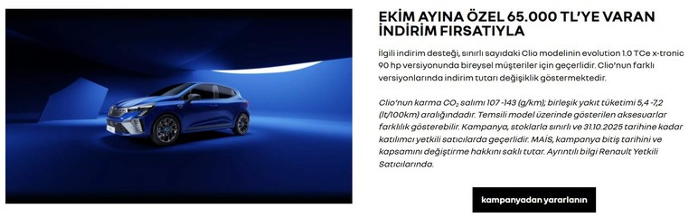 Renault Clio Ekim kampanyası başladı: 65 bin TL'ye varan indirim!