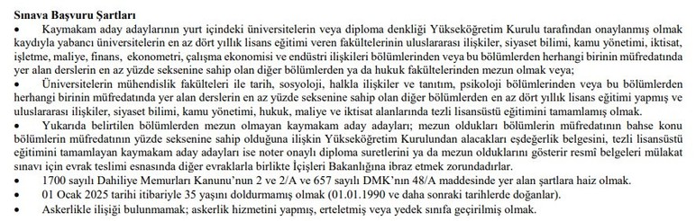 İçişleri Bakanlığı 65 kaymakam aday alacağını duyurdu!
