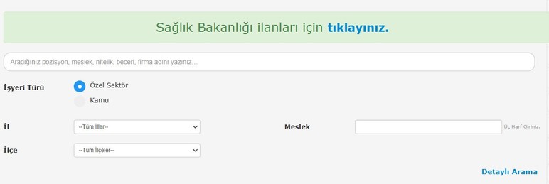 Sağlık Bakanlığı işçi alım başvuru ekranı: İŞKUR Sağlık Bakanlığı başvuru