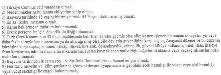 Bala Sosyal Yardımlaşma ve Dayanışma Vakfı geçici işçi alacak! - Resim : 3