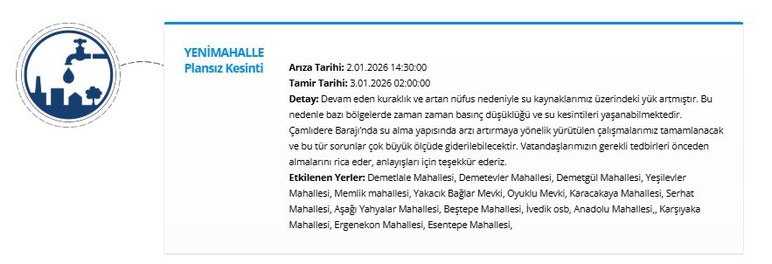 ASKİ duyurdu: Ankara'da bazı ilçelerde yoğun su kullanımı nedeniyle kesinti yapılacak! - Resim : 3