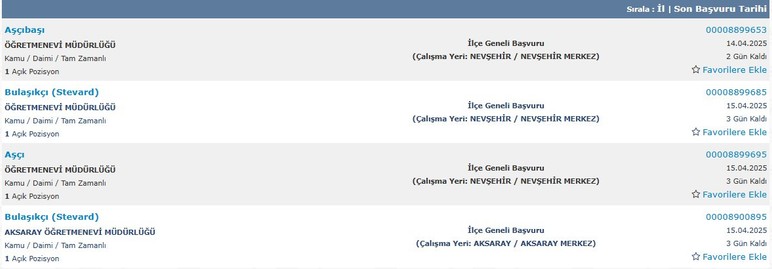 2 ilde öğretmenevlerine sınavsız kamu işçisi alımı başladı: 18 yaş üstü