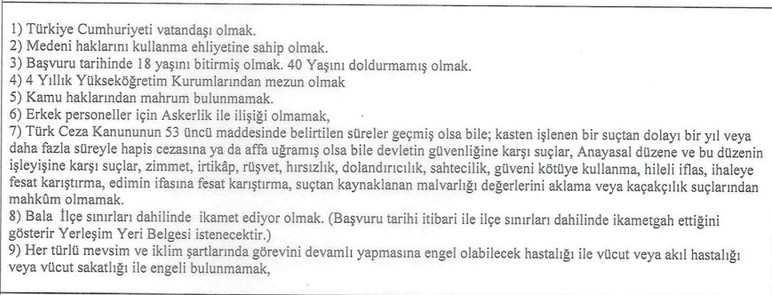 Bala Sosyal Yardımlaşma ve Dayanışma Vakfı geçici işçi alacak! - Resim : 4