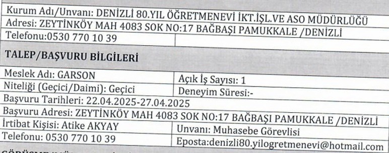 Öğretmenevi ve ASO Müdürlüğü 30 - 60 yaş arası personeller alacak - Resim : 2