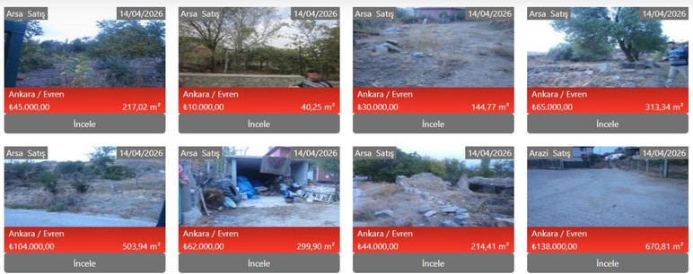 Milli Emlak'tan Ankara'da satılık hazine arazileri: Çeyrek altın fiyatına arsa yatırımı fırsatı! - Resim : 2