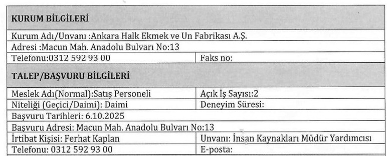 ABB Halk Ekmek 18-45 yaş arası satış personelleri alacak