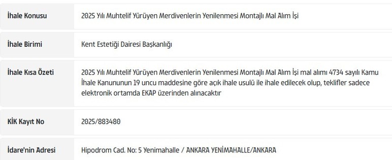 Ankara Büyükşehir Belediyesi duyurdu! Yürüyen merdivenler bakıma alınıyor