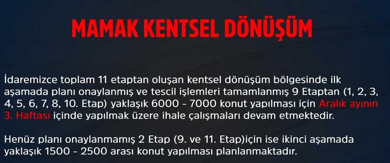 Mamak Kentsel Dönüşüm Projesi için ihale tarihi belli oldu!