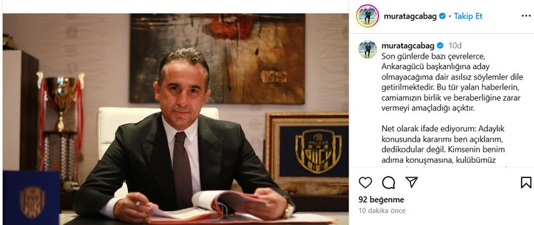 Murat Ağcabağ: Kulübümüz sahipsiz değildir