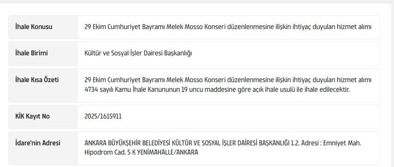 Ankara'da 29 Ekim Cumhuriyet Bayramı coşkusu Melek Mosso ile yaşanacak!