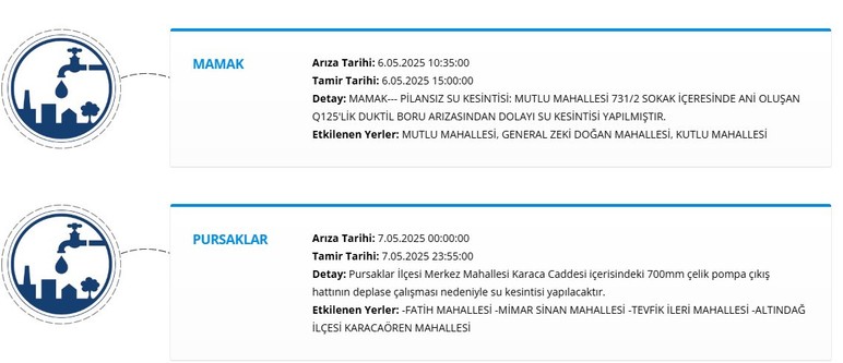 Ankara'da son dakika büyük su kesintisi! Mamak, Keçiören, Altındağ, Yenimahalle, Pursaklar'da sular akmayacak - Resim : 2