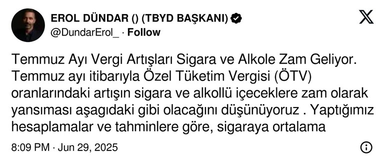 20 TL zam bekleniyor! Sigara fiyatlarına ve alkole ÖTV zammı için rakamı açıkladı