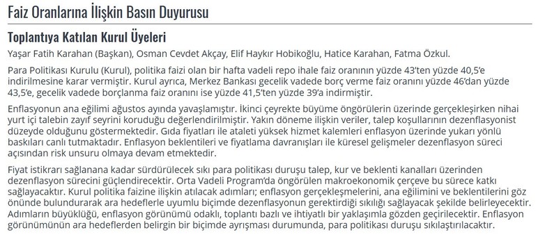 Merkez Bankası politika faizinde 250 baz puan indirime gitti!