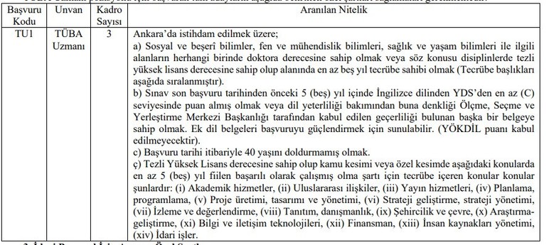 TÜBA Ankara'da şoför, hizmetli, sekreter ve kütüphaneci alacak