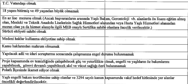 Polatlı Sosyal Yardımlaşma ve Dayanışma Vakfına temizlik personeli alınacak