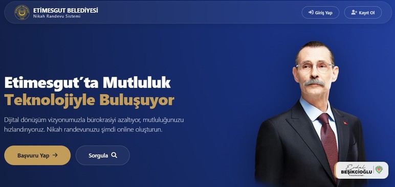 Etimesgut Belediyesinden evlenecek çiftlere teknolojik kolaylık