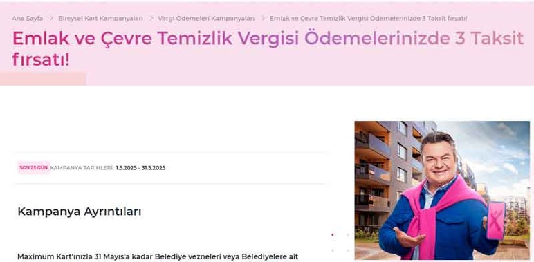Emlak Vergisi ödeme! Bankaların kredi kartı taksit kampanyaları 2025 - Resim : 2