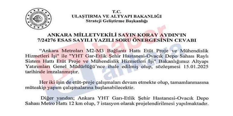 Ulaştırma Bakanlığı açıkladı: Ankara'da beklenen yeni metro hatları ne zaman açılacak? - Resim : 2